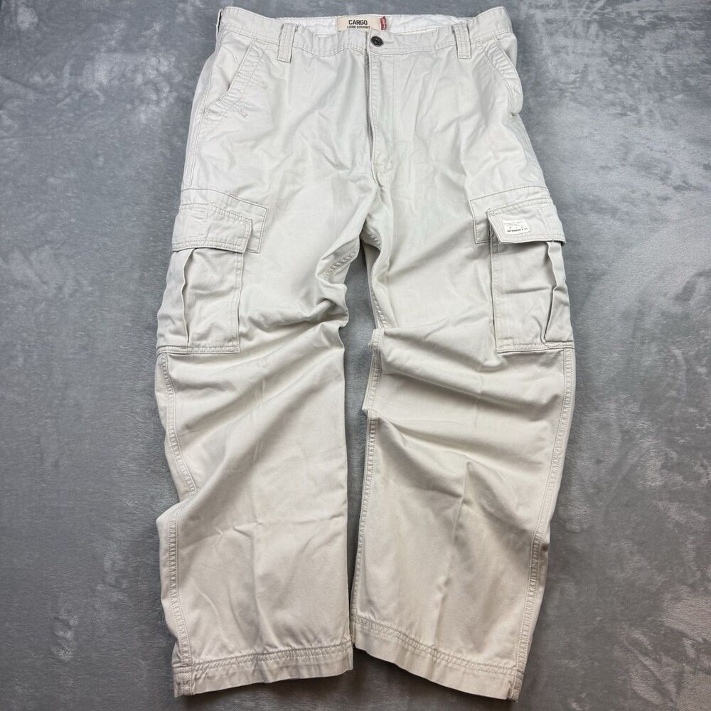Levi’s Cargo Loose Straight Beige Cargo Pants W36 L30 Y2K Utility Workwear